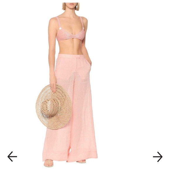 Lisa Marie Fernandez High-Rise Flared Linen Pants